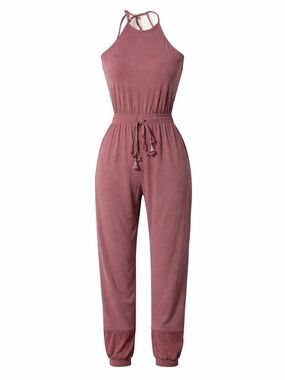 Young Fabulous & Broke XS Diego Jogger Jumpsuit Halter Open Back Comfort Lounge